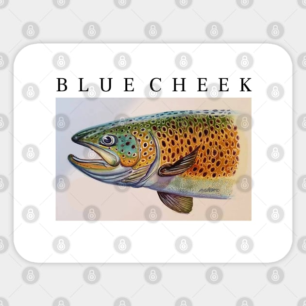 Blue Cheek Sticker by Billygoat Hollow